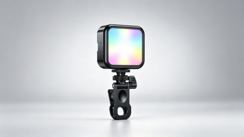 Clip-on RGB full color video fill light